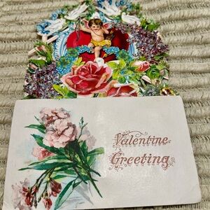 Early 1900’s Valentine Day Card Die Cut Mechanical Pop-Up 3D Germany Vintage